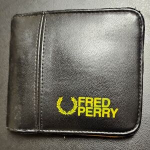 Fred Perry Black Card Holder with Yellow Logo